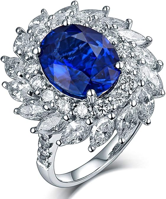 14K/18K White Rose Gold Natural Emerald Sapphire Tanzanite Diamond Pendant Necklaces for Women Double Use Engagement Ring