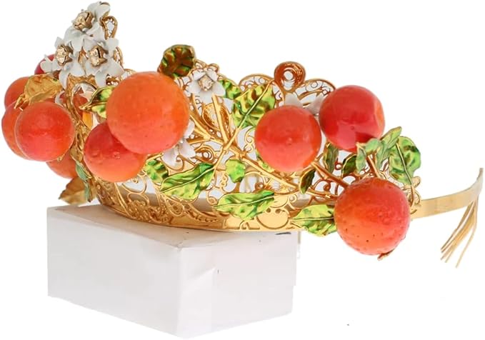 Dolce & Gabbana - Multicolor Brass Crystal Sicily Orange Tiara