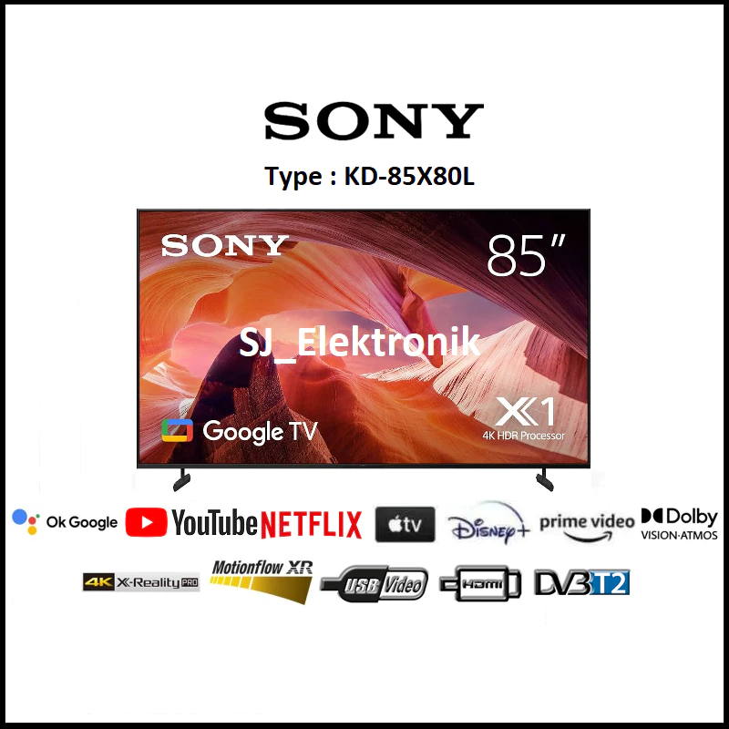 Sony BRAVIA 85 Inch KD 85X80L Ultra HD 4K HDR | LED Google TV Sony KD-85X80L