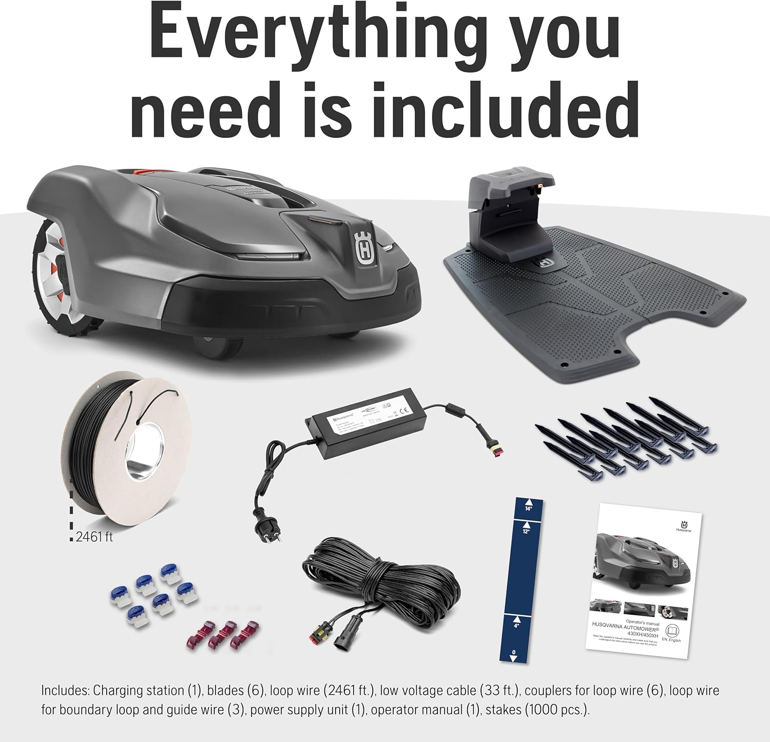 Husqvarna Automower 430XH Robotic Lawn Mower with GPS Assisted Navigation, Automatic Lawn Mower with Self Installation and Ultra-Quiet Smart Mowing Technology for Medium to Large Yards (0.8 Acre)