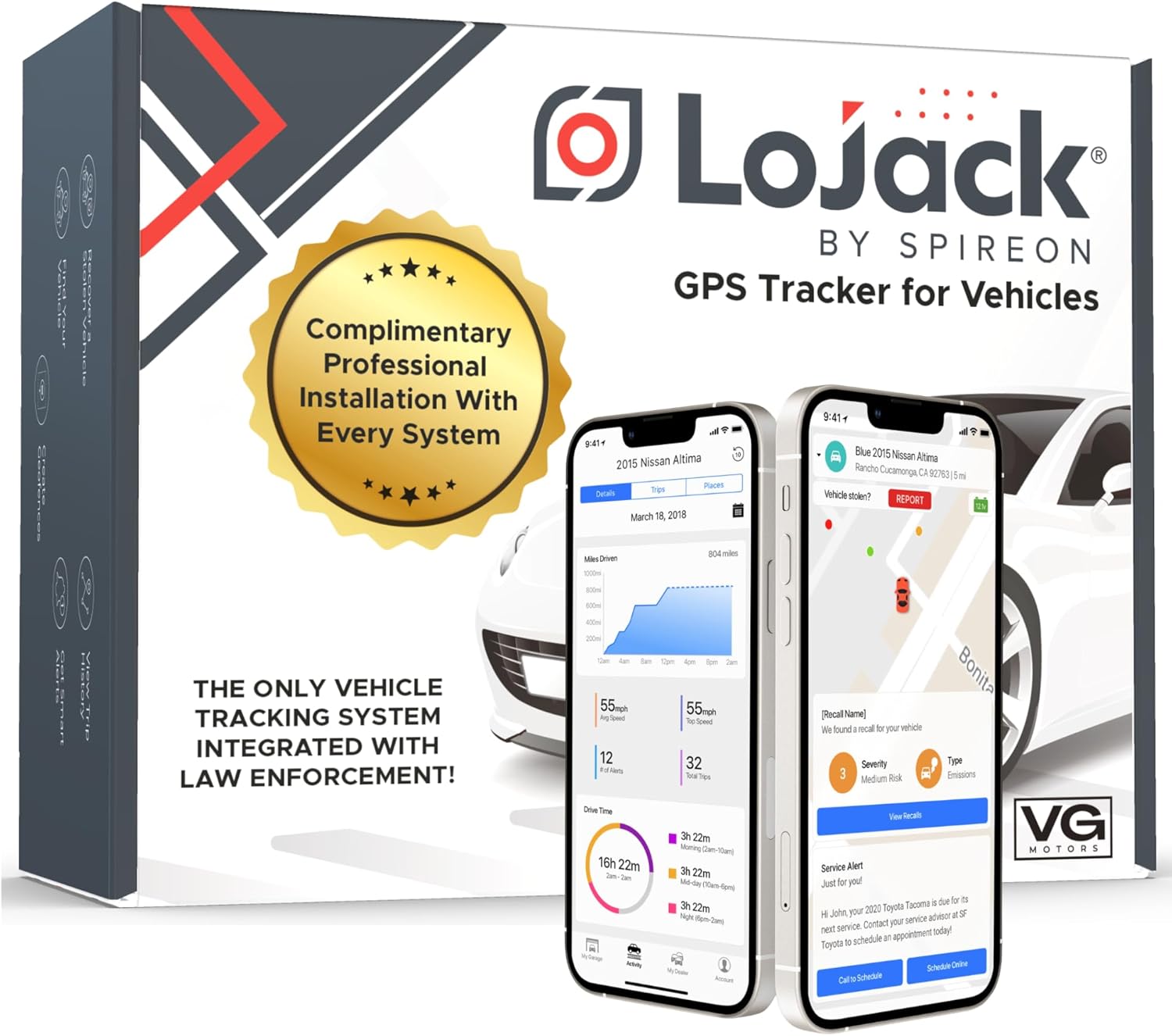 LoJack for Cars | GPS Tracker for Vehicles No Subscription | Anti Theft Car Device | Professional Installation Included | Integrated with Law Enforcement (7 Years of Service)