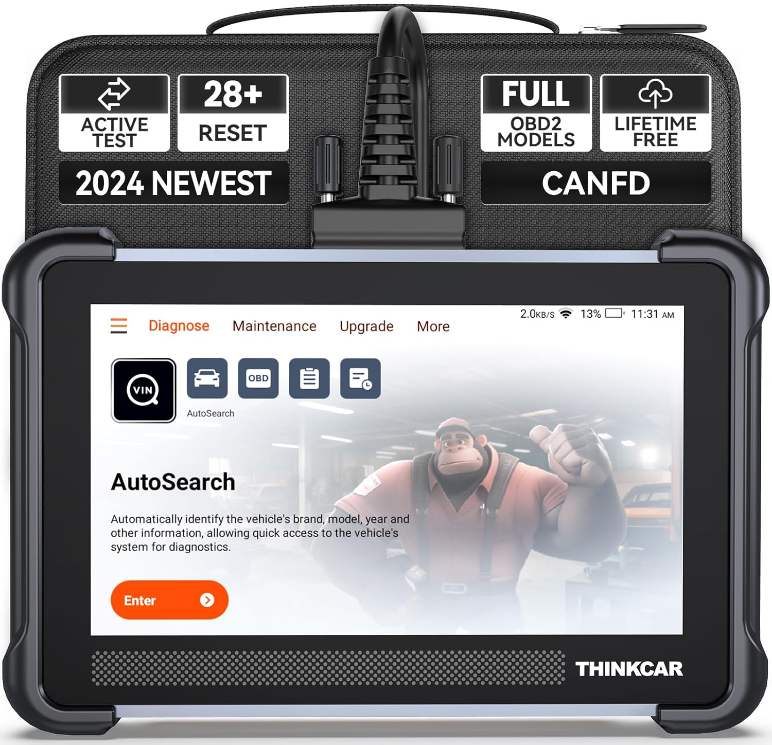 THINKCAR OBD2 Scanner, Thinkscan TK672 Bidirectional Scan Tool, 2024 Full System Automotive Diagnostic Tool, Scanner for Car with Action Test, 28 Reset, CAN FD,Free Lifetime Upgrade