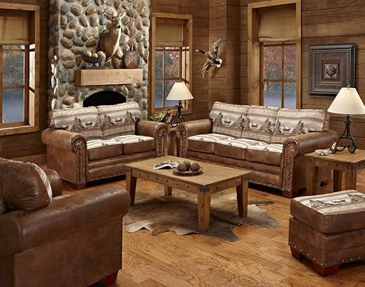 American Furniture Classics Alpine Lodge Sofa Sleeper, Love Seat, Chair & Ottoman, Brown