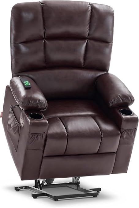 Ergonomic Single Lounge Sofa Home Theater Seating Comfortable Leather Recliner with Electric Power Lift for Elderly, Massage and Heat - Spacious Seat - Gaming Recliner and Home Theater Seating - Lazy