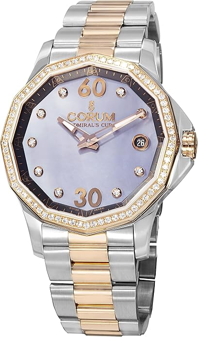 Corum 082.101.29-V200PK10 38mm Diamonds Automatic 18K Gold Case Multicolor Gold Tone Stainless Steel Anti-Reflective Sapphire Women's Watch