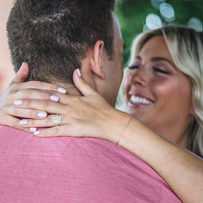 Allurez (3.32 ct) 14k White Gold Diamond Engagement - Size: 5.75