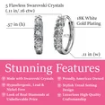 Cate & Chloe Bethany 18k White Gold Plated 15mm Hoop Earrings with Swarovski Crystals for Women