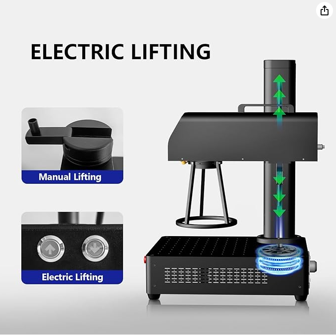 B4 100W Fiber Laser Engraver,LightBurn Compatible Laser Engraving Machine with 2Lens,2-in-1 Desktop and Handheld Fiber Laser Marking Machine for Jewelry,Sliver,Gold