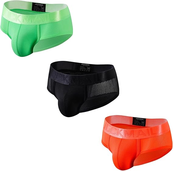 JOCKMAIL 3PCS/Pack Men Underwear Briefs Athletic Underwear Briefs Mens Breathable Briefs for Sport Gym