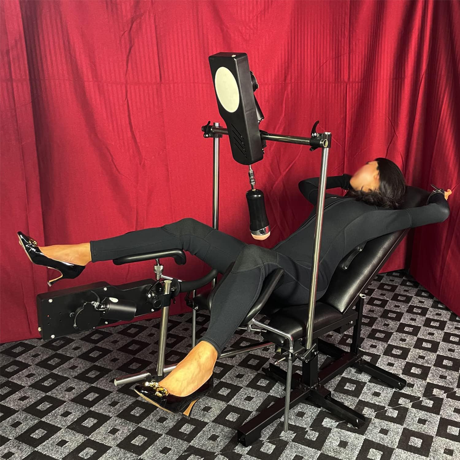 Adjustable Bondage Chair Sex Bench with Thrusting Dildo Machine Adult Sex Toys for Men, Women, Couples, Durable Frame Adjustable Stand & Controller Included, FREDORCH BDSM Furniture