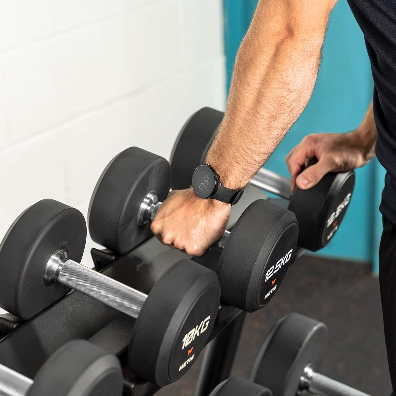 METIS Pro Urethane Dumbbell Rack Set | Heavy-Duty Steel Dumbbell Storage Rack for Commercial & Home Gyms | Optional Dumbbell Sets (5.5lbs - 110lbs) | 800kg Capacity | Durable Freestanding Design