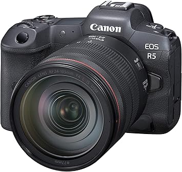 Canon EOS R5 Mirrorless Camera RF24-105mm F4 L is USM Lens Kit, Full-Frame Hybrid Camera, 8K Video, 45 Megapixel CMOS Sensor, DIGIC X Image Processor, Up to 12 FPS, RF Mount, Black