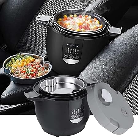 2L Portable Electric Mini Rice Cooker With Cigarette Lighter Smart Food Steamer for Home Car Use Kitchen Food Heater