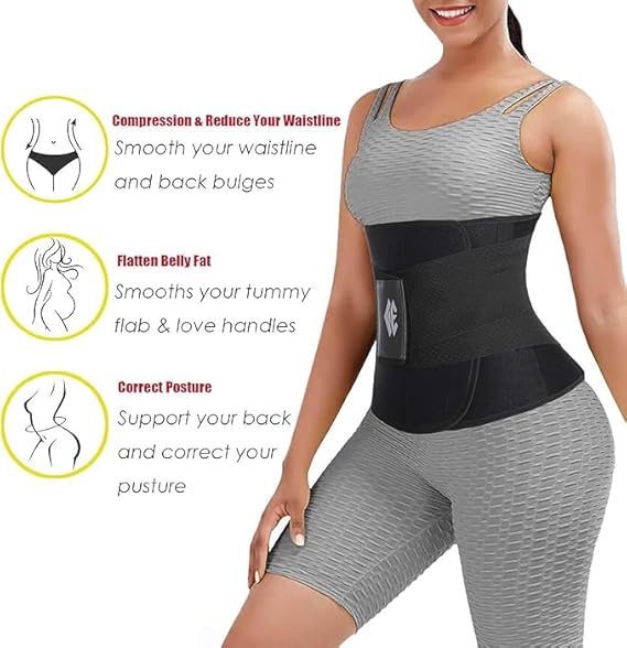 Waist Trainer Belt for Women Man - Waist Trimmer Ab Belt - Tummy Control Body Shaper