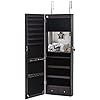 Dressing Full-Body Jewelry Cabinet Full- Wooden Wall-Mounted 3-Layer Rack 17 Makeup Brush Holders