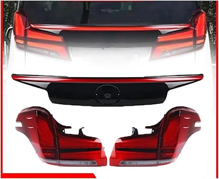2pc Car Taillight Compatible with Toyota Alphard/Vellfire 30 Series 2015-2023 LED Through Tail Lamp DRL Brake Dynamic Signal Reverse Light(Alphard 2015-2018)