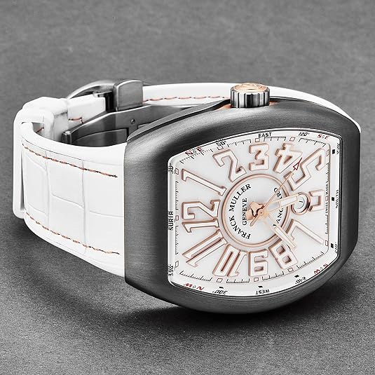 Men's 'Vanguard' White Dial White Rubber/Leather Strap Automatic Watch 45SCWHTWHT5NBR