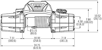 Warn 89611 ZEON 10-S Winch with Synthetic Rope - 10000 lb. Capacity