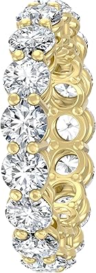 2 Carat to 5 Carat (CT. T.W.) Lab Grown Diamond Eternity Band Ring for Women |10K Yellow or White Gold Wedding Anniversary Band Ring | D-E Color and VS Clarity