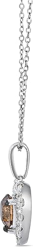 LE VIAN 3/4 or 1 1/2 Carat Chocolate Diamond Halo Heart Pendant Necklace for Women I 14k White Gold Necklace for Her (Brown/H-I, SI2-SI3, cttw) 20 Inch Chain with Lobster Claw Clasp