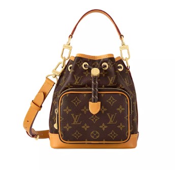 Louis Vuitton Noé Cargo Monogram Canvas Drawstring Bag Brown