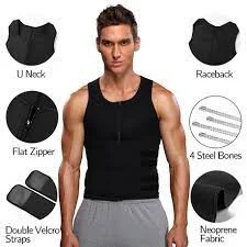 Compression Sculpting Sauna Fat Burn Zipper Vest For Men