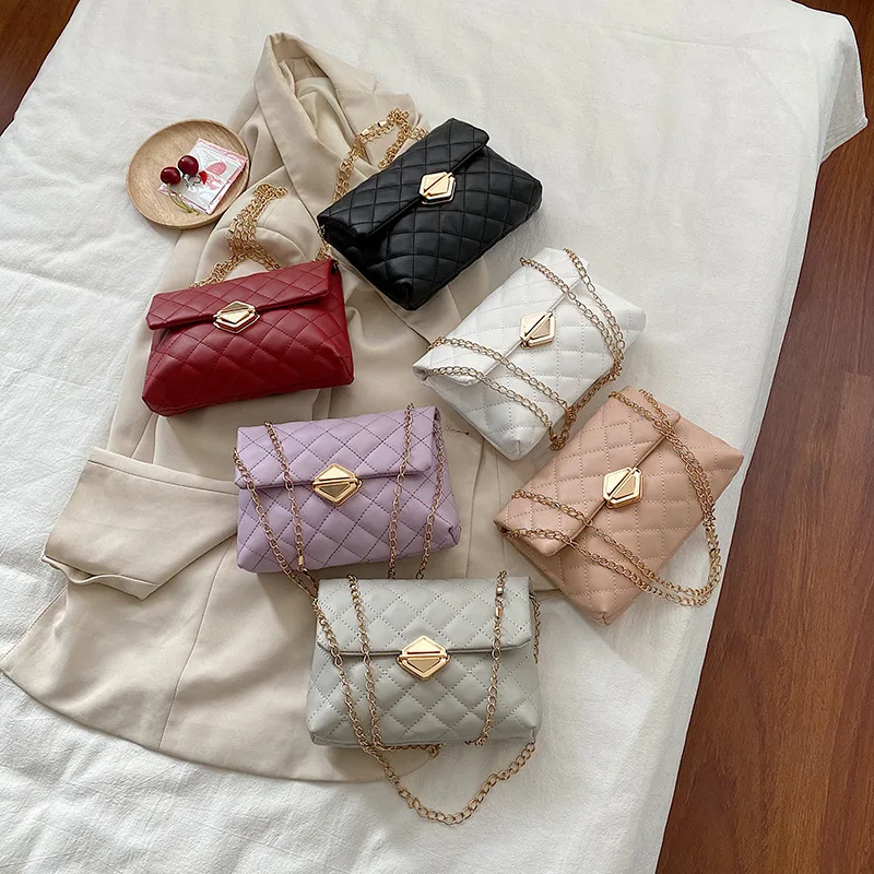 Yogodlns – sac à main en cuir PU pour femmes, sac à bandoulière avec chaînes, Simple, petit, sacoche de styliste à rabat