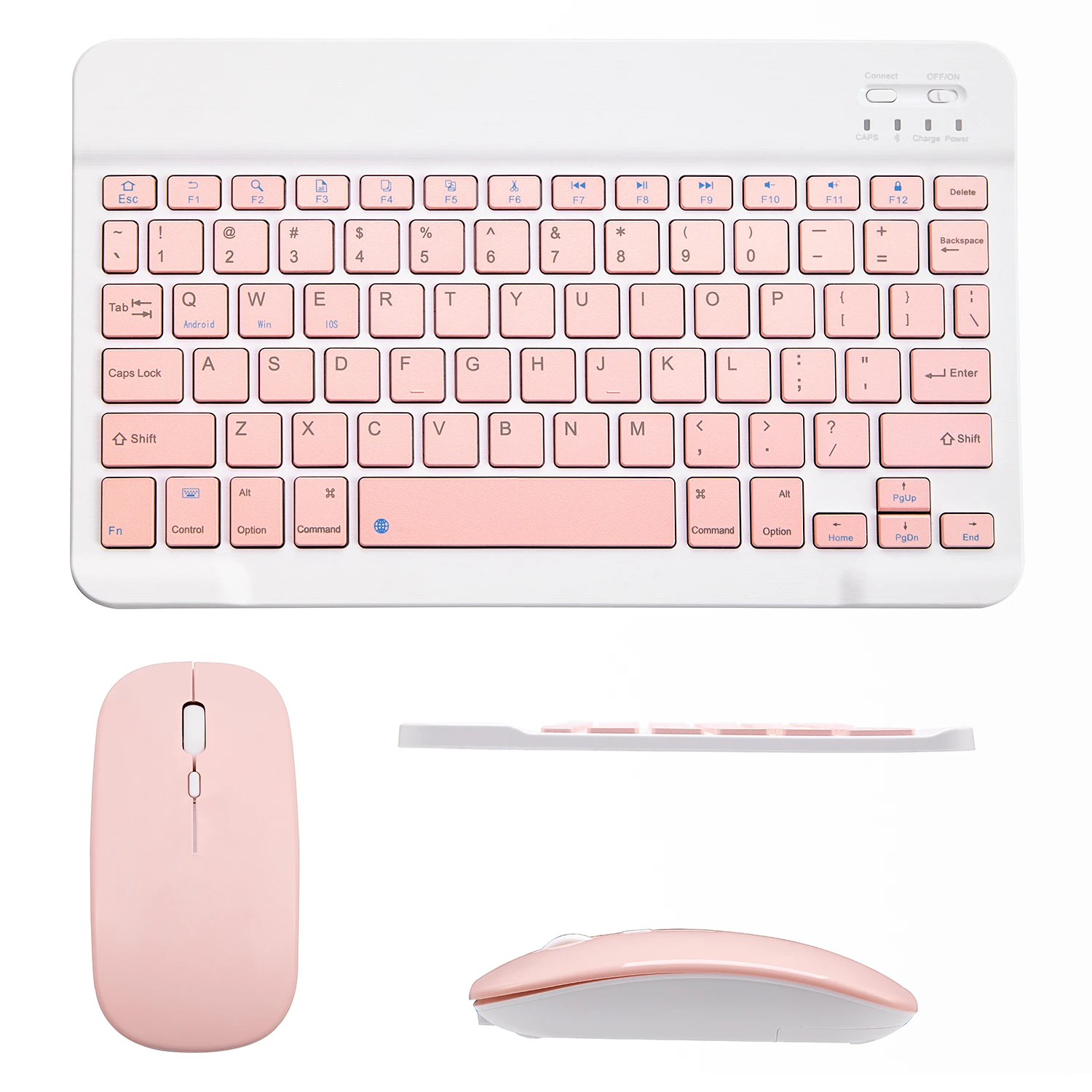 Portátil mini bluetooth teclado e mouse combo para iphone android tablet teclado sem fio para ipad ios bonito teclado rosa