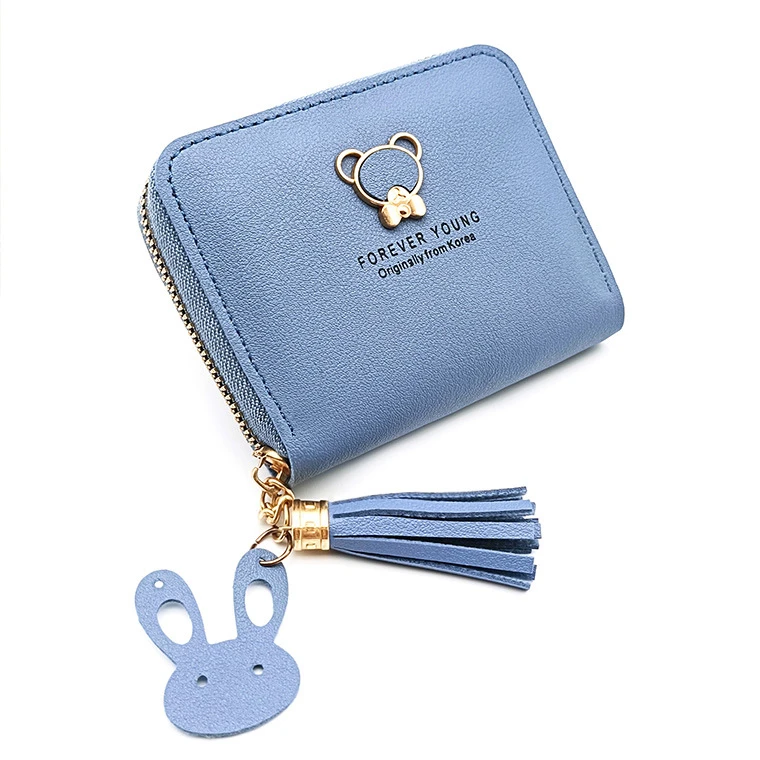 Petit porte-monnaie décoratif en forme d'ours pour femme, petite pochette à loquet, porte-cartes