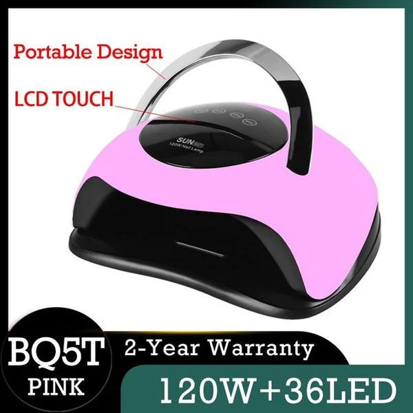 Lampu Kuku LED UV Sun 120W dengan Sensor Otomatis, Pengering Kuku, dan Timer Layar Sentuh untuk Kuku Tangan dan Kaki (SUN BQ5T)