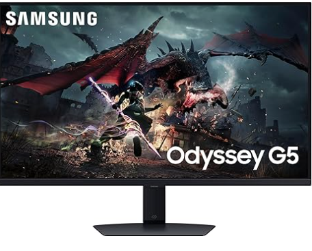 SAMSUNG 32-Inch Odyssey G50D Series QHD Fast IPS G-Sync Compatible Gaming Monitor, 1ms, VESA DisplayHDR 400, 180Hz, AMD FreeSync, Adjustable Stand, Eye Saver Mode, LS32DG502ENXZA, 2024