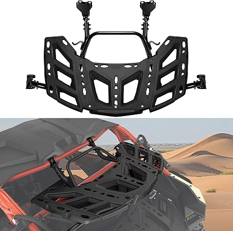 X3 Rack with Gas Strut, Maverick X3 LinQ Pivoting Rack Kit, Spare Tire Cargo Luggage Cooler Rack Compatible with Can-Am X3 & X3 Max All Models 2017-2025 Accessories, Replace #715002881
