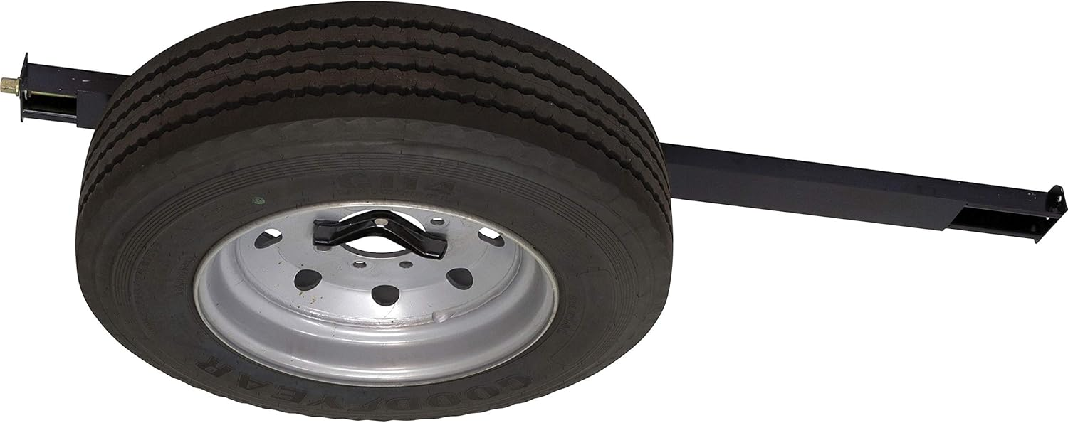 BAL 28240 Retract-A-Spare – Sliding Underframe Spare Tire Storage System for RVs & Trailers – Adjustable 52" to 72" Width, Heavy-Duty Steel Mount